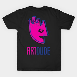 YourArtDude Logo In Pink And Blue T-Shirt